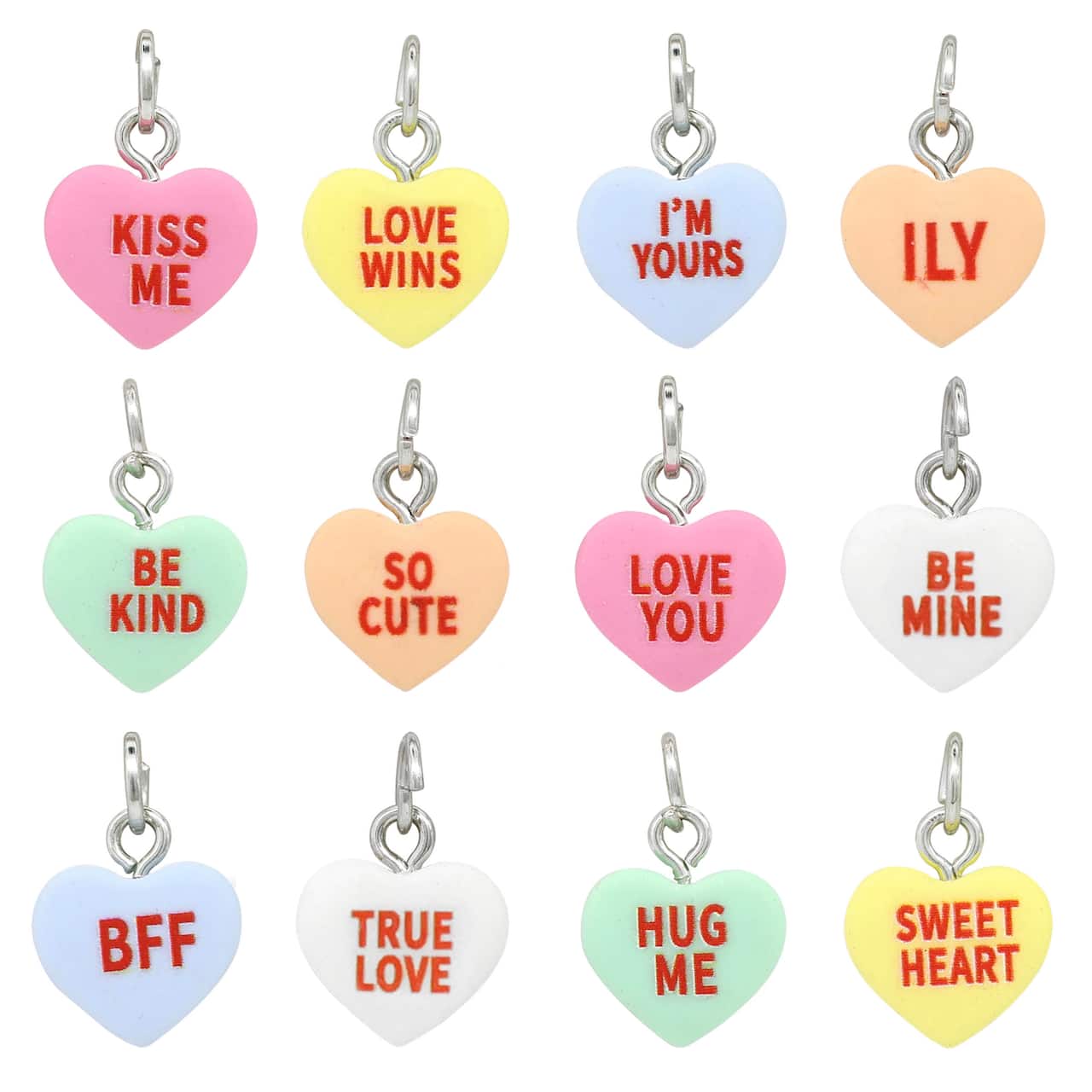 12 Pack: Conversation Hearts Charm Set by Bead Landing™